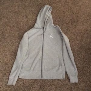 Grey Jordan zip up hoodie size medium